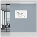 Universal Frameless Glass Marker Board, 36" x 24", White Surface, UNV43232