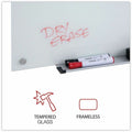 Universal Frameless Glass Marker Board, 48" x 36", White Surface, UNV43233