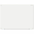 Universal Frameless Glass Marker Board, 48" x 36", White Surface, UNV43233
