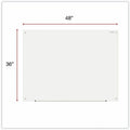 Universal Frameless Glass Marker Board, 48" x 36", White Surface, UNV43233