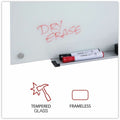 Universal Frameless Glass Marker Board, 72" x 48", White Surface, UNV43234
