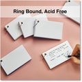 Universal Ring Index Cards, Ruled, 3 x 5, White, 100/Pack, 4" Width x 6" Length, UNV47300