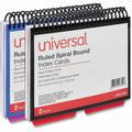 Universal Spiral Bound Index Cards, Ruled, 4 x 6, White, 120/Pack, 4" Width x 6" Length, UNV47302