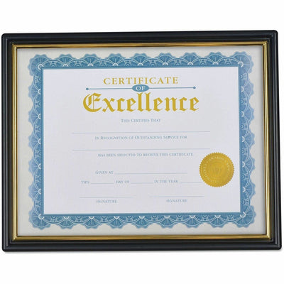 Universal Document Frame, Gold, Plastic, Die-cut, 3 / Pack, UNV76847