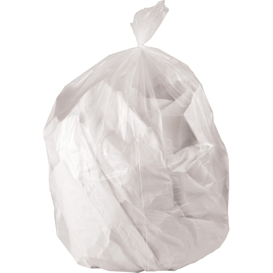 Genuine Joe Heavy Duty Trash Can Liners, Clear, Resin, 45 gal, Leak Proof, 100 / Carton, GJO02863