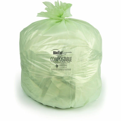 Novolex BioTuf Trash Bag, Green, 1 Carton, HERY6848YER01