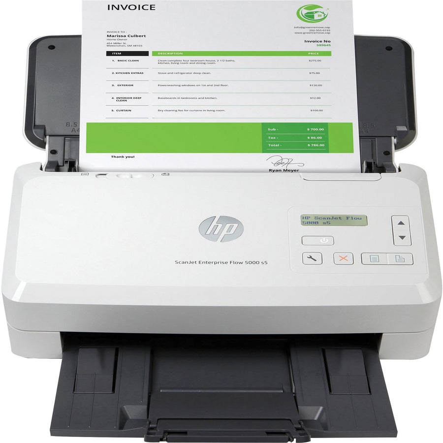 HP ScanJet Enterpise Flow 5000 s5 Scanner, Scanjet Enterprise Flow, 12.2" x 7.5", Black, HEW6FW09A