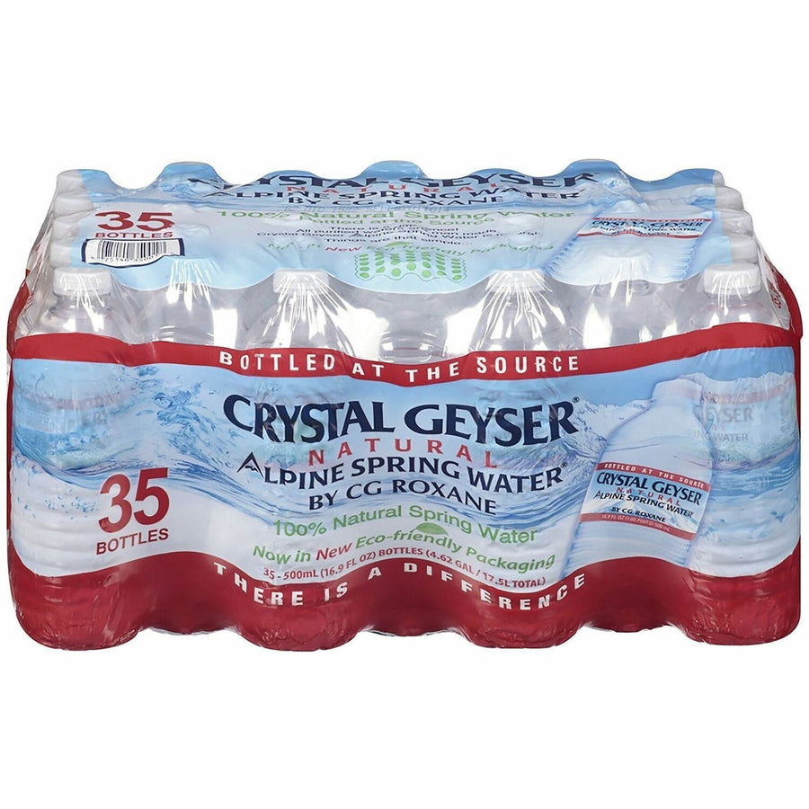 Crystal Geyser Natural Alpine Spring Water, Clear, 16.90 fl oz, 35 / Carton, CGW35001