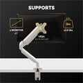 Fellowes Platinum Mounting Arm for Monitor - Silver, FEL8056401