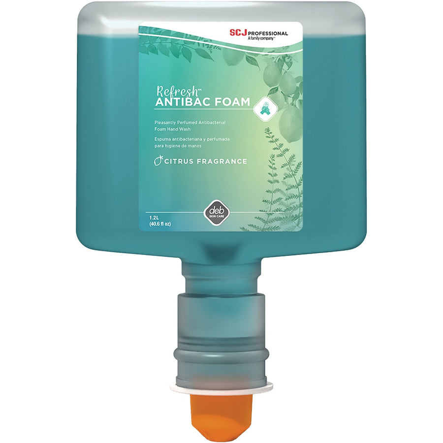 SC Johnson Antibacterial Foam Hand Soap for TouchFREE Ultra Dispensers, Green, Non-drying, 3 / Carton, SJNANT120TF