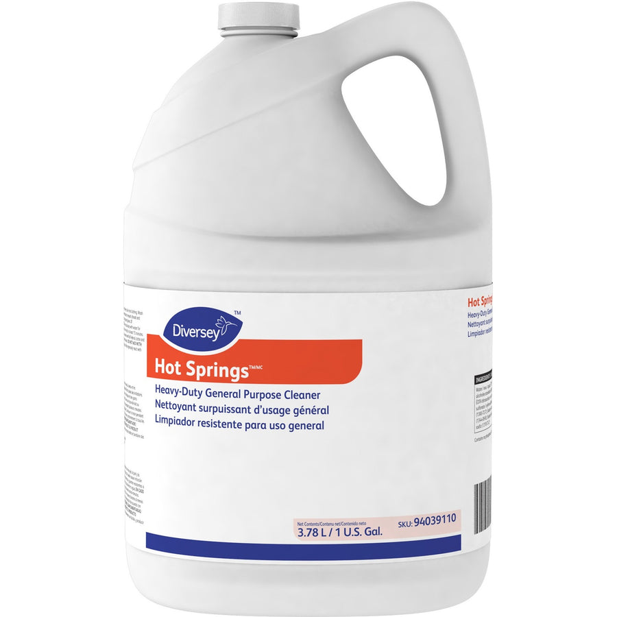 Diversey Hot Springs Heavy-Duty Cleaner, Yellow, 4 / Carton, DVO94039110