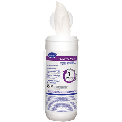 Diversey Disinfectant Cleaner Wipes, White, 12 / Carton, DVO5388471
