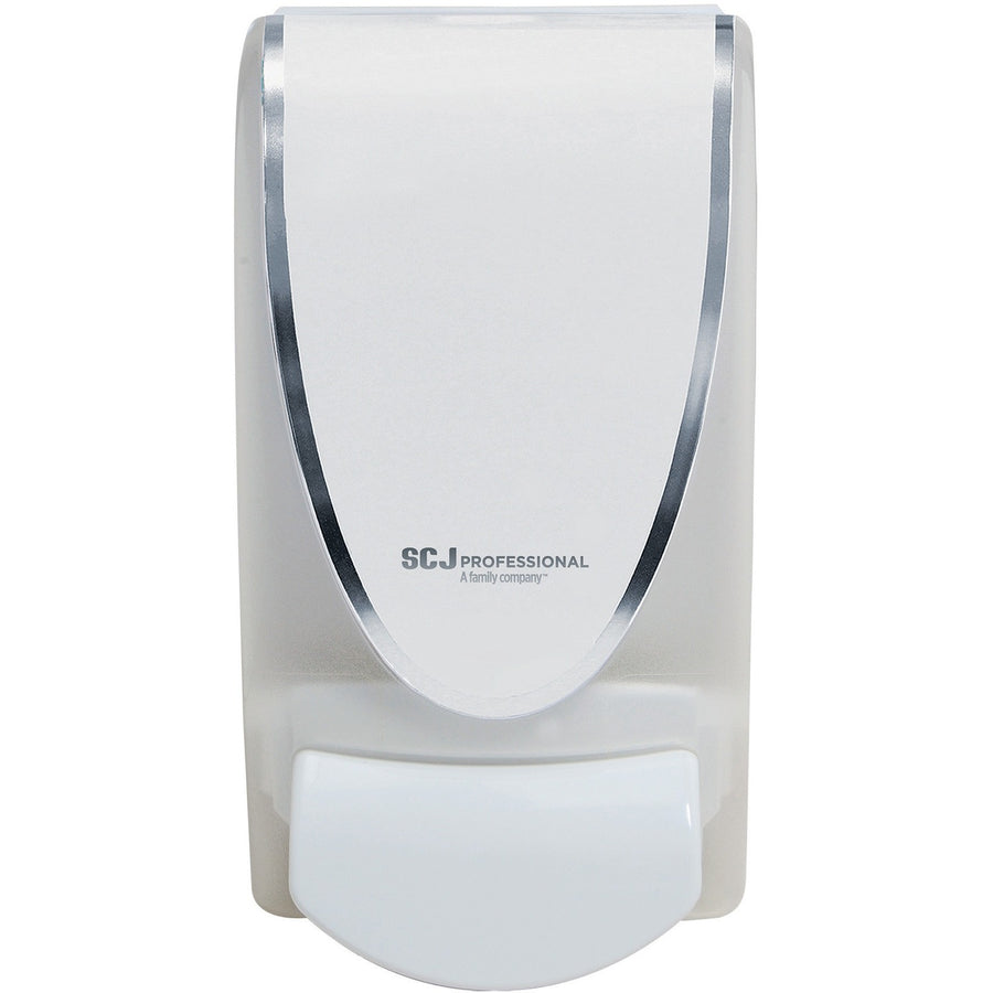 SC Johnson QuickView Manual Dispenser, 5.2" x 9.2", White, Plastic, 1.06 quart, Anti-bacterial, SJNTPW1LDS