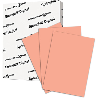 International Paper Springhill Multipurpose Cardstock - Salmon, 8 1/2" x 11", 250 / Pack, SGH085300