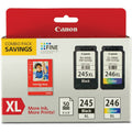 Canon PG-245 / CL-246 Original Extra Large Yield Inkjet Ink Cartridge - Combo Pack - Multicolor -, CNMPG245XLCL246