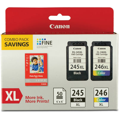 Canon PG-245 / CL-246 Original Extra Large Yield Inkjet Ink Cartridge - Combo Pack - Multicolor -, CNMPG245XLCL246