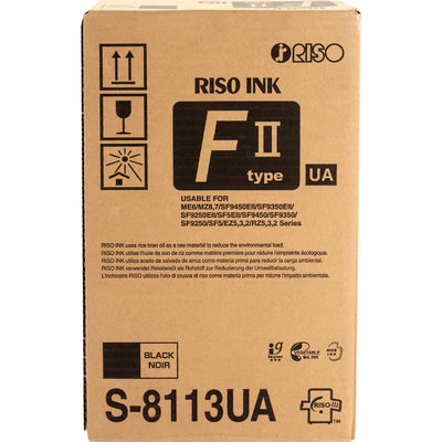 Riso Original Inkjet Ink Cartridge - Black - 2 / Carton, RSGS8113U