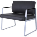 Lorell Healthcare Reception Big & Tall Sled Base Guest Chair, Black, LLR66997