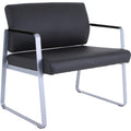 Lorell Healthcare Reception Big & Tall Sled Base Guest Chair, Black, LLR66997