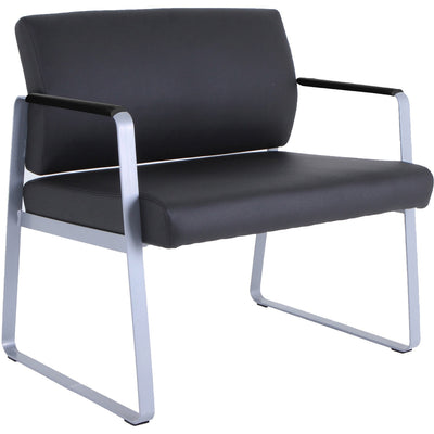 Lorell Healthcare Reception Big & Tall Sled Base Guest Chair, Black, /CT — view 1