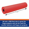 Dixon Ticonderoga Tru-Ray Construction Paper Art Roll, Festive Red, 1 Roll, PACP100601