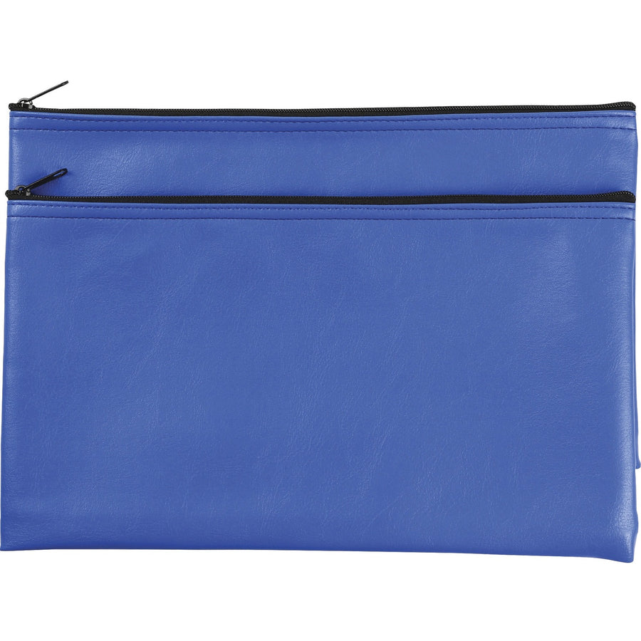 Sparco Zipper Wallet, Blue, Polyvinyl Chloride (PVC), 1 / Pack, SPR00087