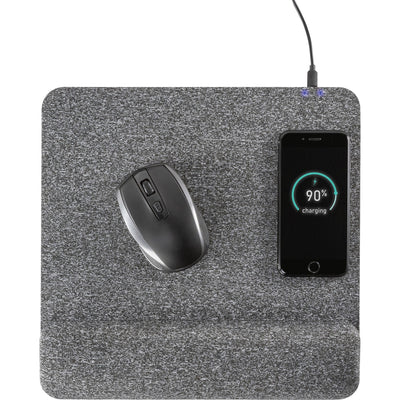 Allsop PowerTrack Plush Wireless Charging Mousepad - ), Gray, 6EA/CT — view 1