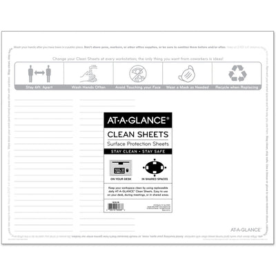 ACCO At-A-Glance Disposable Clean Sheets, White, 25 / Pack, AAGSK2628