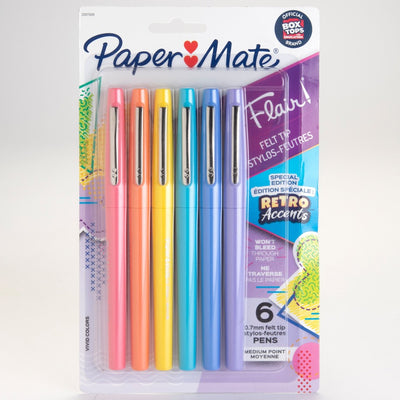Newell Paper Mate Flair Medium Point Pens, 6 / Pack, PAP2097888
