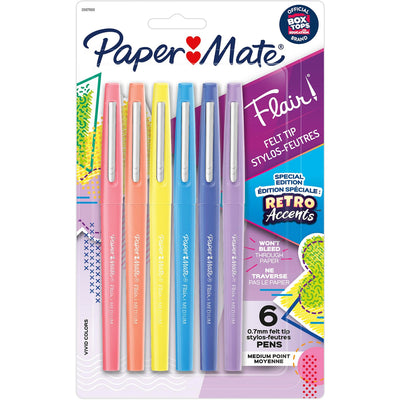Newell Paper Mate Flair Medium Point Pens, 6 / Pack, PAP2097888