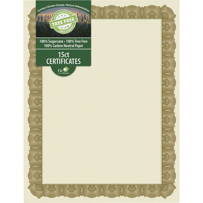 Geographics Tree Free Certificate, Multicolor, 15 / Pack, GEO49008