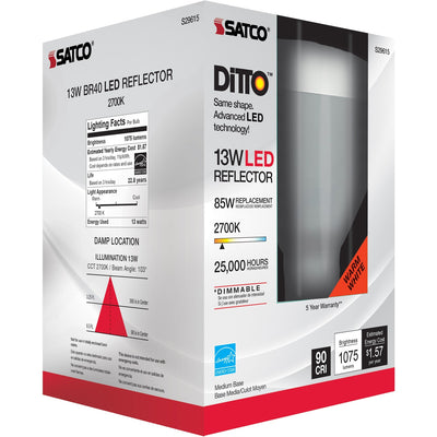 Satco 13W BR40 2700K LED Bulb, 2 / Carton, SDNS29615CT