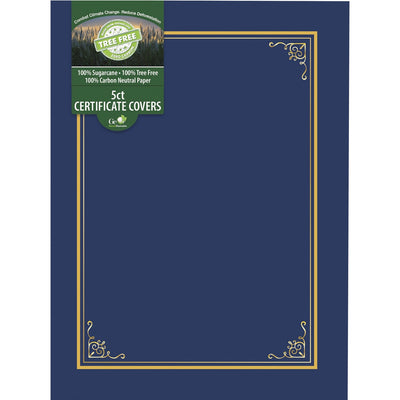 Geographics Letter Certificate Holder, Navy, 8 1/2" Width x 11" Length, 5 / Pack, GEO49017