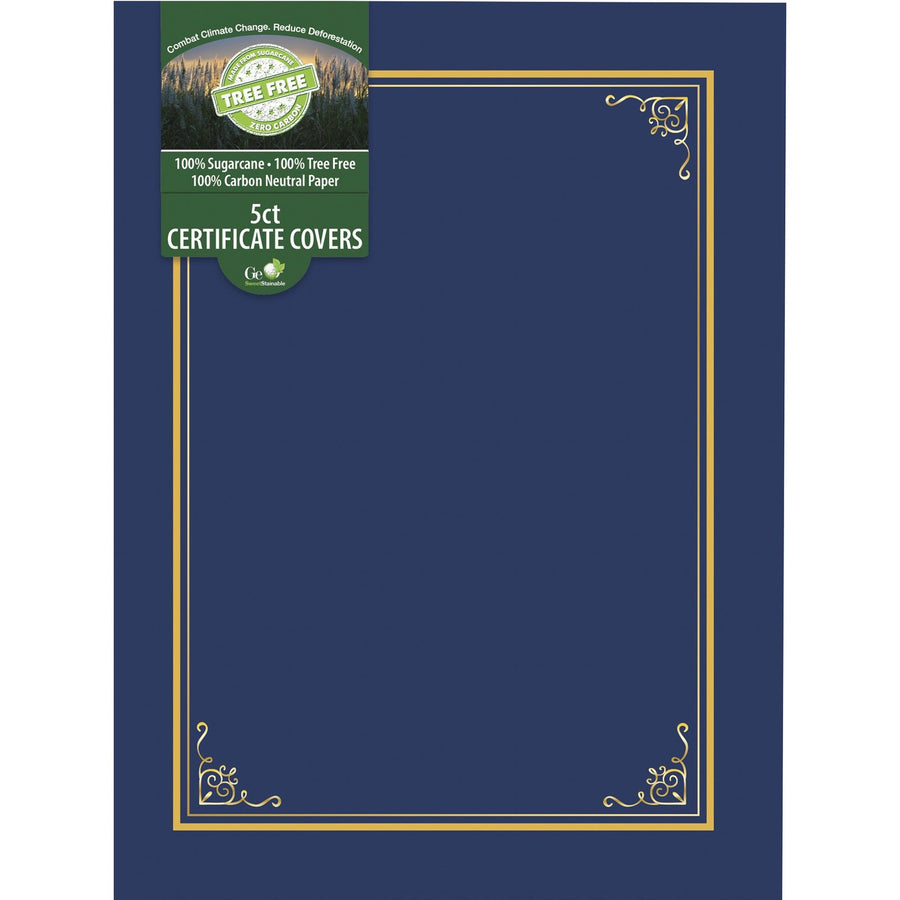 Geographics Document Cover, 8.75" x 1/4", Navy, Impact Resistant, 5 / Pack, GEO49017