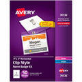 Avery Top-Loading Clip-Style Name Badges, White, 8 1/2" x 11", 1 Carton, AVE74536