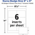 Avery Top-Loading Clip-Style Name Badges, White, 8 1/2" x 11", 1 Carton, AVE74536