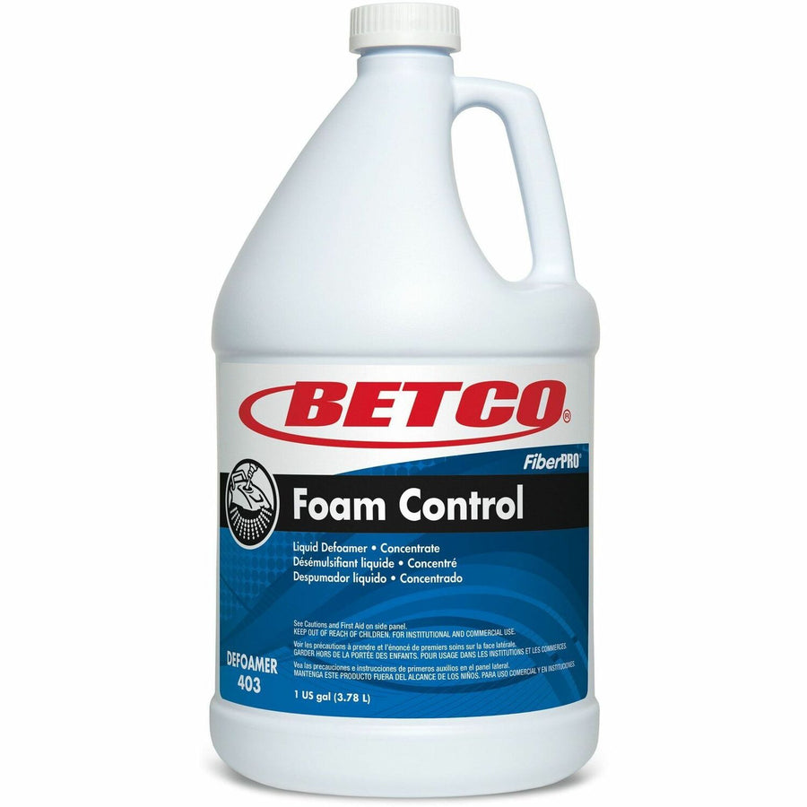 Betco FiberPRO Foam Control Liquid Defoamer, White, Unscented, 4 / Carton, BET4030400