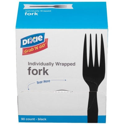 Georgia Pacific . Dixie Grab'N Go Forks, Black, 90 Per Box, Pack Of 6 Boxes, 90 / Box, DXEFM5W540