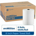 Georgia Pacific . enMotion 1-Ply Paper Towel Rolls, EPA, 8-1/4" x 550', White, Case Of 6 Rolls, 6 / Case, GPC89730