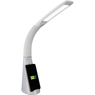 OttLite Purify LED Desk Lamp with Wireless Charging and Sanitizing, White, OTTSCNQC00S