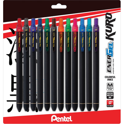 Pentel EnerGel Kuro Liquid Gel Retractable Pens, 12 / Pack, PENBL437R1BP12M
