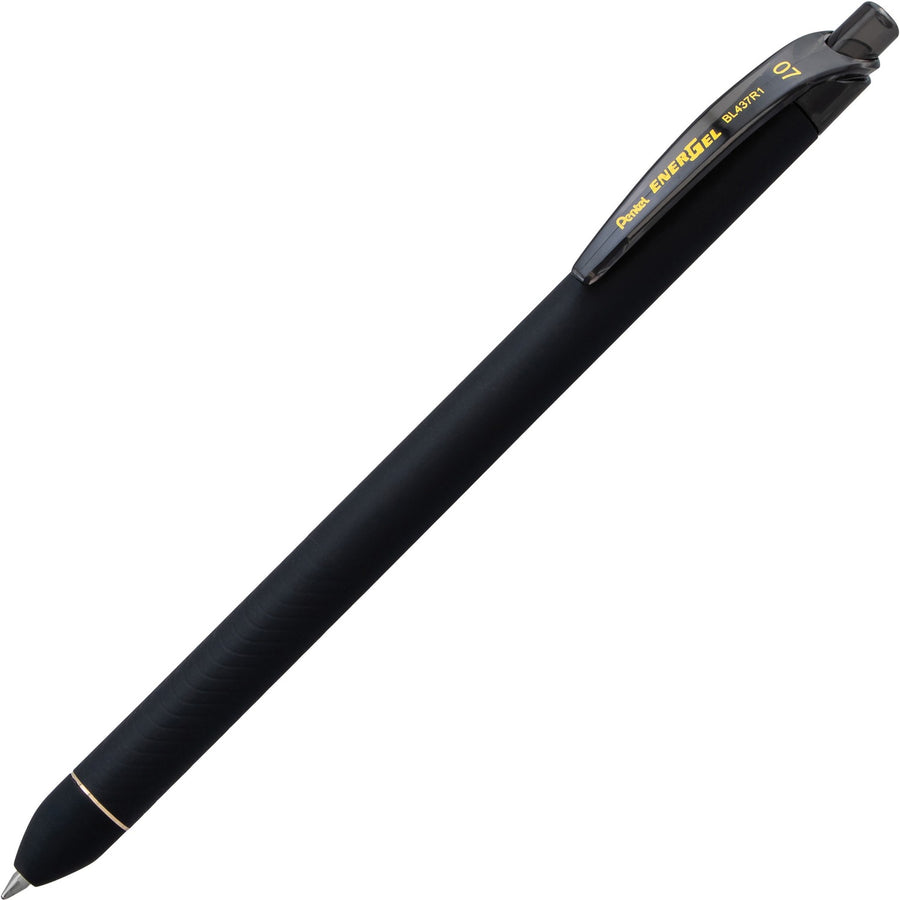 EnerGel 0.7mm Retractable Pens, 0.60" x 5.80", Black, Latex-Free Barrel, 1 Dozen, PENBL437R1A