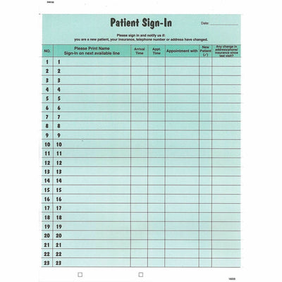 Tabbies Patient Sign-In Label Forms, 125 / Pack, TAB14532