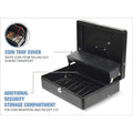 Carl Bill Slots Steel Security Cash Box, Black, CUI82011
