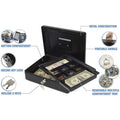 Carl Bill Tray Steel Security Cash Box, Black, CUI82012
