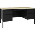 Lorell Fortress Series Double-Pedestal Teachers Desk, Dual Color, LLR03155