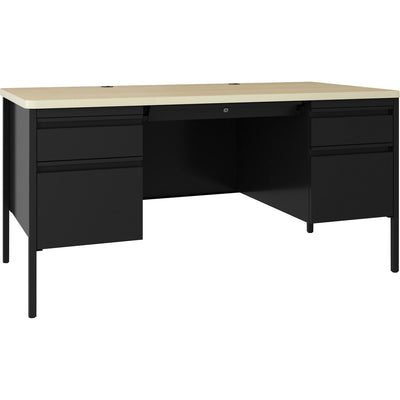 Lorell Fortress Series Double-Pedestal Teachers Desk, Dual Color, LLR03155