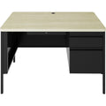 Lorell Fortress Series 48" Right Single-Pedestal Desk, Black, LLR66907