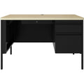 Lorell Fortress Series 48" Right Single-Pedestal Desk, Black, LLR66907