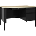 Lorell Fortress Series 48" Right Single-Pedestal Desk, Black, LLR66907